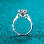 S925 Sterling Silver Ring for Women, Moissanite Ring with Heart Flower Basket, Everyday Fashionable Gift for Girlfriend
