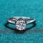 S925 Sterling Silver Ring for Women, Moissanite Wholesale, Classic Four-Prong Setting