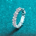 S925 Sterling Silver Women's Ring Full Moissanite Light Luxury Versatile Factory Direct Wholesale