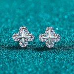 S925 Sterling Silver Moissanite Stud Earrings for Women, Star Design, Screw Back, Simple and Elegant