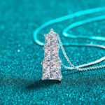 S925 Sterling Silver Moissanite Necklace for Women, Irregular Three-Life Stone Geometric Pendant, Elegant and Exquisite Collarbone Chain