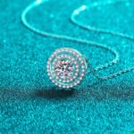 S925 Sterling Silver Necklace for Women, Double Circle Moissanite Choker Chain, Factory Direct Wholesale
