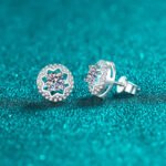 S925 Sterling Silver Moissanite Star Hollow Four-Prong Earrings for Women, Ins Style Holiday Gift
