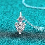S925 Sterling Silver Moissanite Necklace, Heart Pendant, Sweet and Elegant Light Luxury Jewelry