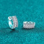 S925 Sterling Silver Moissanite Stud Earrings for Women Classic Hoop Style Elegant Daily Accessories