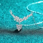 S925 Sterling Silver Moissanite Necklace Full Drill Star Heart Design Luxury Choker Chain