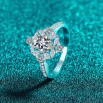 S925 Sterling Silver Moissanite Ring for Women, Engagement Ring, Exquisite Holiday Gift