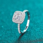 S925 Sterling Silver Ring 1 Carat Princess Cut Moissanite Ring Luxurious European and American Style Hot Selling