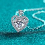 S925 Sterling Silver Moissanite Necklace for Women, Heart Light Luxury Pendant, Daily Versatile, Holiday Gift