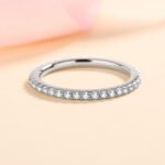S925 Silver Ring for Women 1.5mm Full Circle Moissanite Eternity Band