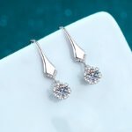 S925 Sterling Silver Elegant V-Shape Moissanite Earrings