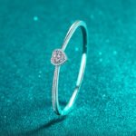 S925 Sterling Silver Bracelet Royal Blue Moissanite Heart Cute Sweet Bangle Wholesale