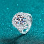 S925 Sterling Silver Moissanite Ring for Women, Oval Cut, Exaggerated Luxury Style, European and American Fashion