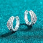 S925 Sterling Silver Moissanite Earrings for Women, Diamond-Shaped Ear Cuff, Light Luxury Fashion Trendy Earrings