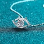 925 Silver Korean Fashion Women's Evil Eye Moissanite Pendant Necklace