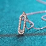 S925 Silver Oval Moissanite Pendant Necklace, Simple European Style, Factory Direct