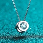 S925 Sterling Silver Round Pendant Moissanite Necklace for Women Simple Daily Versatile Factory Direct