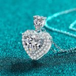 S925 Sterling Silver Moissanite Necklace for Women Heart Pendant Sweet and Elegant Daily Wear