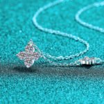 S925 Sterling Silver Moissanite Necklace for Women, Four-Leaf Clover Pendant, Simple and Elegant Daily Gift
