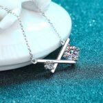 S925 Sterling Silver Cross Moissanite Necklace for Women, Korean Fashion Pendant, Wholesale