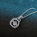 S925 Sterling Silver Necklace with 30-Point Moissanite Pendant, Clavicle Chain, Dangle Charm, Factory Direct
