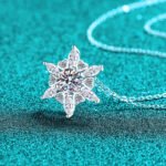S925 Sterling Silver Moissanite Necklace for Women Heart Hexagon Pendant Fashion Trendy Collarbone Chain