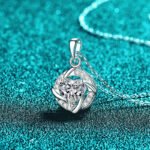 S925 Sterling Silver Moissanite Necklace for Women Heart Swirl Pendant Ins Style Elegant Collarbone Chain
