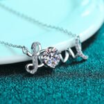 S925 Sterling Silver Necklace 1 Carat Moissanite Pendant Women's Fashion Classic Factory Direct