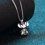 S925 Sterling Silver Pendant Necklace Cute Mouse Zodiac Charm Daily Wear