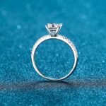 S925 Silver Ring for Women with Micro-Setting, Irregular Four-Prong, 1 Carat Princess Cut Moissanite