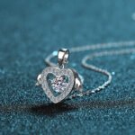 S925 Sterling Silver Moissanite Necklace for Women, Flying Love Heart Pendant, Factory Direct Wholesale