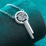 S925 Sterling Silver Moissanite Necklace Women's One-Word Tassel Pendant Personality Versatile Collarbone Chain Simple