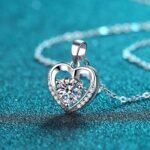 S925 Silver Love Heart Necklace Fashion Ins Style Factory Direct Moissanite Pendant