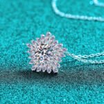 S925 Sterling Silver Moissanite Pendant Necklace for Women, Pentagon Pendant, Fashionable Trendy Choker