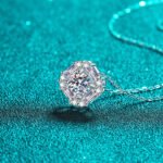 S925 Sterling Silver Necklace for Women, Square Moissanite Pendant Collarbone Chain, Factory Wholesale
