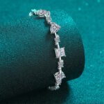 S925 Sterling Silver Moissanite Bracelet for Women, Unique Bangle, Plated, Factory Direct Wholesale