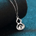 S925 Sterling Silver Necklace for Women with 0.5ct Moissanite Gourd Pendant, Four-Prong Setting, Collarbone Chain, Wholesale