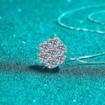 S925 Sterling Silver Full Moissanite Necklace for Women Sunflower Box Chain Simple Daily Versatile Exquisite