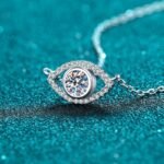 S925 Silver Angel Eye Moissanite Micro Pave Necklace