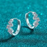 S925 Sterling Silver Moissanite Stud Earrings for Women Irregular Geometric Ear Cuff Minimalist Daily
