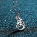 S925 Sterling Silver Pendant 30-Point Lively Money Bag Moissanite Necklace Collarbone Chain Factory Direct