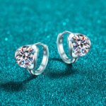 S925 Sterling Silver Full Moissanite Stud Earrings for Women, Bubble Floating Ear Cuff, Minimalist and Elegant, Everyday Versatile