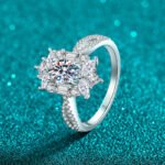 S925 Sterling Silver Moissanite Ring for Women, Firework Egg-Shaped Ring, Light Luxury Elegant High-End