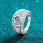 S925 Sterling Silver Moissanite Ring for Women, Bold Statement Ring, Fashion Jewelry