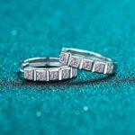 S925 Silver Earrings for Women Half Circle Square Moissanite Ear Clips Small Fashion Accessories Factory Direct