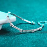 S925 Sterling Silver Moissanite Bracelet for Women, Minimalist Elegant Gift