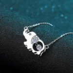 Wholesale S925 Silver Elephant Pendant Necklace with 0.5 Carat Moissanite
