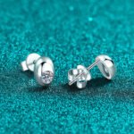 S925 Sterling Silver Moissanite Stud Earrings for Women, Minimalist Round Design, Everyday Fashionable