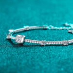 S925 Sterling Silver Moissanite Square Bag Bracelet, Vintage Minimalist Sugar Cube Design, Exquisite Gift for Women