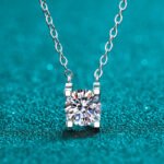 Moissanite Bull Head Pendant Necklace in Rose Gold Tone